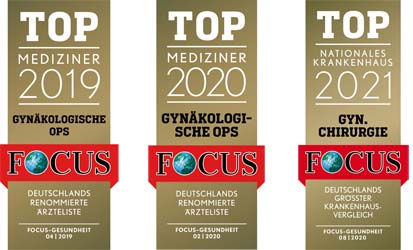 Focus-Siegel „Top-Klinik“ Operative Gynäkologie 2019 - 2021